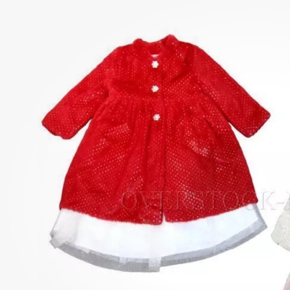 Sweetheart Rose Shimmery Red and White Matching Dress and Jacket Sz 12 Months - Picture 3 of 11